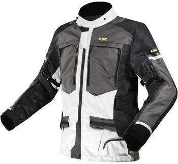 LS2 Norway Textiljacke wasserdicht Hellgrau/Dunkelgrau/Schwarz