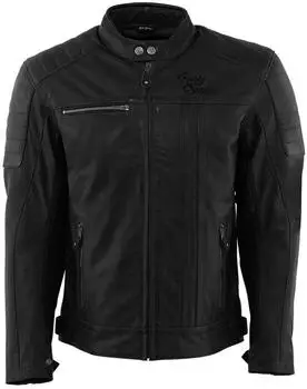 Rusty Stitches Cooper Lederjacke Schwarz