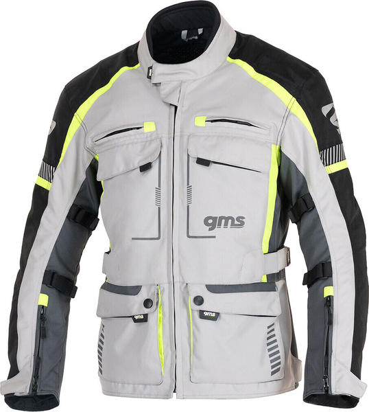 GMS Everest 3in1 Textiljacke wasserdicht Hellgrau/Schwarz/Neon-Gelb