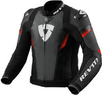 Revit Control perforierte Motorrad Lederjacke, schwarz-rot, Gr&ouml;&szlig;e 46 f&uuml;r M&auml;nner