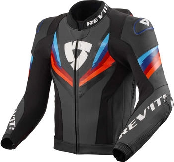 REV'IT! Quantum 3 Pro Leather Jacket black/red/blue