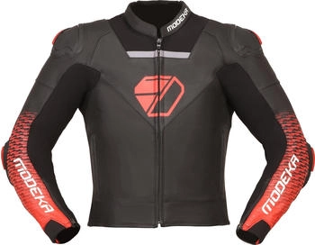 Modeka Yron Lederjacke schwarz/rot