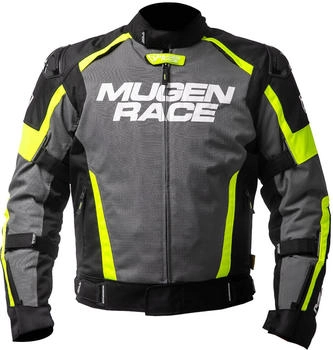 Mugen Race Romano wasserdichte Jacke schwarz/grau/gelb