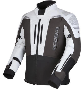 Modeka Hydron Motorrad Textiljacke wasserdicht hellgrau/dunkelgrau/schwarz (084680-147-L)