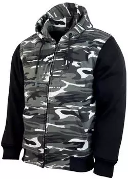 R&ouml;mer Motorrad Hoodie mit Aramid & Protektoren (RO3350) camouflage/wei&szlig;
