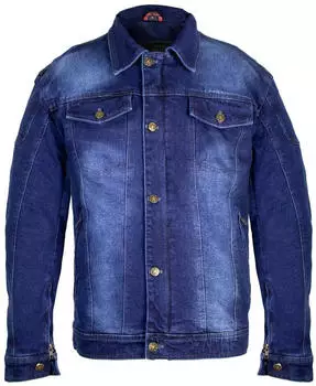 MDM Dance Biker Motorrad Lederjacke mit Protektoren Vintage Look (MDM2063) blau