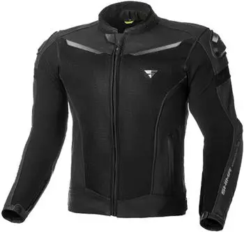 Shima PISTON Motorradjacke aus Leder und Mesh mit Protektoren (MSHIPISTONBLK) schwarz