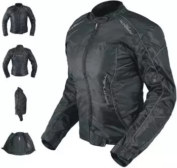 Apro Oxford Jacke mit CE Protektoren und Thermoweste, Wasserdicht (VENUSI) schwarz