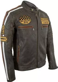 MDM Dance Retro Biker Motorrad Lederjacke Race Streifen