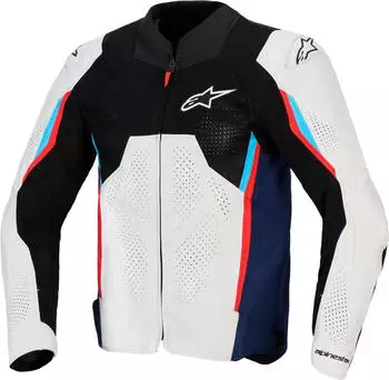 Alpinestars AST V3 Air Perforierte Motorrad Textiljacke (3300426) silver / deep blue / bright red