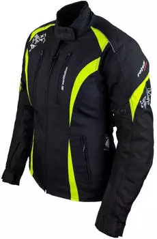 Roleff Latina Lady Motorradjacke mit Sicherheitsstreifen (1502) schwarz/neongelb
