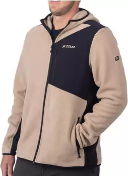 Klim Teton Crest Fleece Kapuzenjacke beige/schwarz