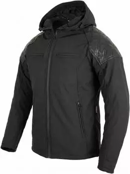 MDM Dance MDM2060 Softshell Motorradjacke Slim Fit mit Kapuze und Protektoren schwarz