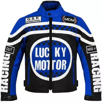 MDM Dance MDM3005 Kinder Motorradjacke / Bikerjacke blau