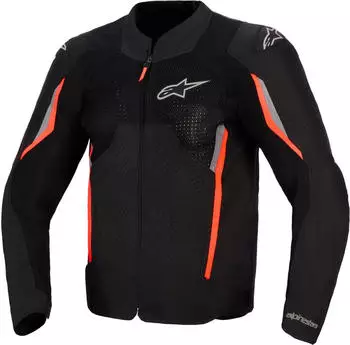 Alpinestars AST V3 Air Perforierte Motorrad Textiljacke (3300426-1051) schwarz/dunkelgrau/rot fluo