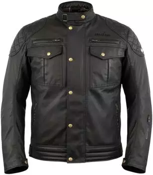 MDM Dance Motorradjacke Wachsjacke Retro Cafe Racer Vintage Wasserdicht mit Protektoren (MDM2101/MDM2102) schwarz/oliv