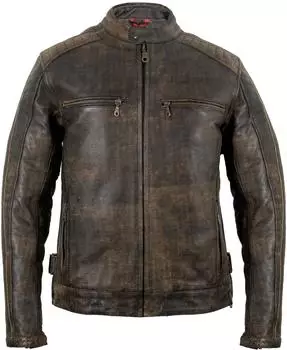 MDM Dance Retro Leder Jacke Vintage Used Look Gesteppt (MDM1024) vintage braun