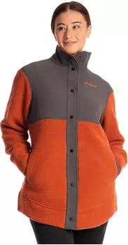 Klim High Pile Mountain Damen Fleece Pullover dunkelorange/dunkelgrau
