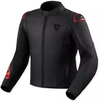 REV'IT! Quadratic Logo perforierte Jacke schwarz/rot