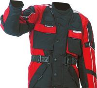 RO431k Kinder Motorradjacke mit Reflektoren und Weitenverstellung, blau, schwarz,