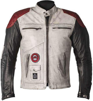 Helston's Tracker Rag Leather Jacket White/Red/Black