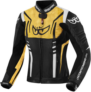 Berik Striper Damen Lederjacke schwarz/weiss/gold