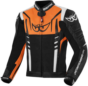 Berik Striper Lederjacke schwarz/weiss/orange