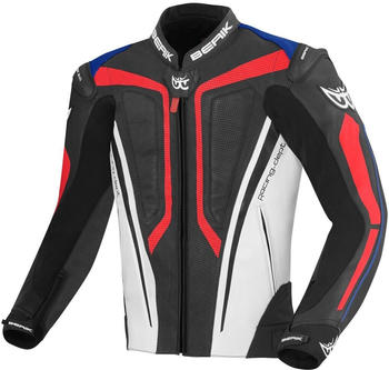 Berik Street Pro Lederjacke schwarz/weiss/blau/rot