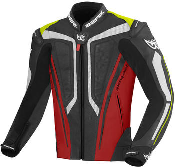 Berik Street Pro Lederjacke schwarz/weiss/rot/gelb