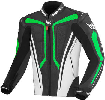Berik Street Pro Lederjacke schwarz/weiss/grün