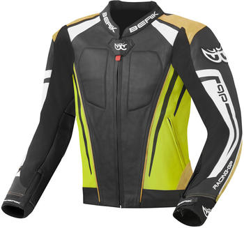 Berik Striper Evo Lederjacke schwarz/gelb