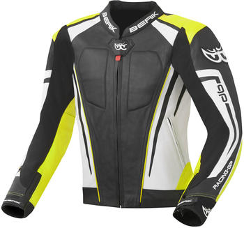 Berik Striper Evo Lederjacke schwarz/weiss/gelb