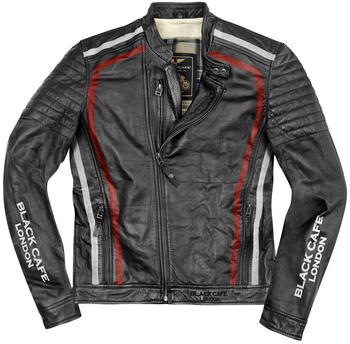 Black-Cafe London Seoul Lederjacke schwarz/weiss/rot