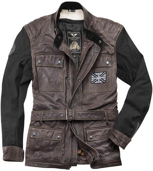 Black-Cafe London Retro Lederjacke schwarz/braun