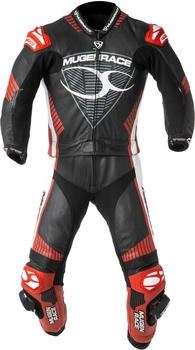Mugen Race R Impegnato-D perforierte Damen 1-Teiler Motorrad Lederkombi (LS2-MNR-1711-W) schwarz-weiss-rot