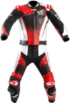 Mugen Race Sidegun perforierte 2-Teiler Motorrad Lederkombi (LS2-MNR-2402) schwarz-weiss-rot