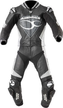 Mugen Race R Impegnato perforierte 1-Teiler Motorrad Lederkombi (LS2-MNR-1711) schwarz-weiss