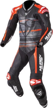 Mugen Race RC-Max Uno perforierte 1-Teiler Motorrad Lederkombi (LS1-MNR-2004) schwarz-rot