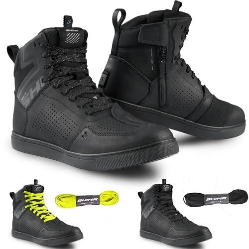 SHIMA REBEL Motorrad Schuhe Herren Leder Wasserdicht