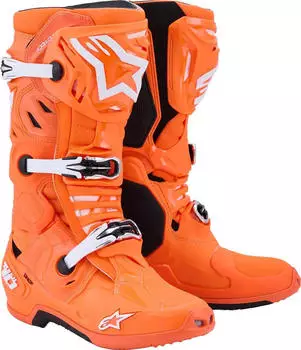 Alpinestars Tech 10 Supervented Motocross Stiefel schwarz/weiss/orange