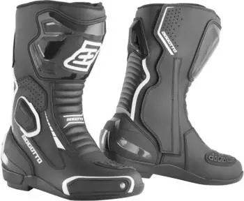 Bogotto Carta Race perforierte Damen Stiefel schwarz/weiss
