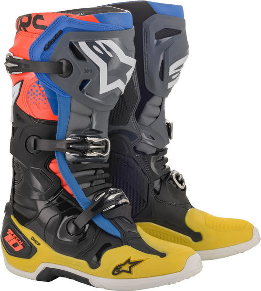 Alpinestars Tech 10 Boot Black/Yellow/Blue/Red