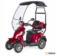 VELECO Seniorenmobil Lithium-Ionen Akku 4-Rad ElektroRoller 1000W FASTER (ROT mit