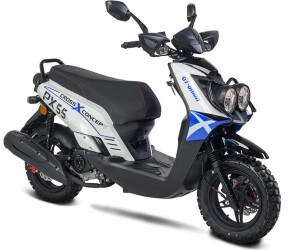 GT Union Motorroller PX55 Cross Conzept 25 49,6 ccm 25 km/h Euro 5 Luftgek&uuml;hlter Motor wei&szlig;/blau/schwarz