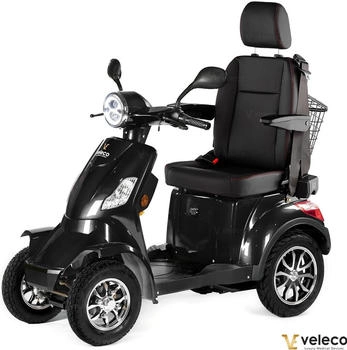 Veleco Elektromobil Faster mit Kapitänssitz Hohe Rückenlehne 4-Rad Seniorenmobil 1000,00 W 12,00 km/h Kapitänssitz mit hoher Rückenlehne Schwarz