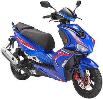 LuXXon F18 50 ccm 45 km/h Euro 5 (abschlie&szlig;bares Staufach) 2 Sitzpl&auml;tze f&uuml;r Erwachsene Sportliches Design 4-Takt Motor blau