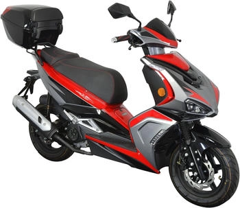 GT Union Motorroller Striker 25 49,5 ccm 25 km/h Euro 5 (Set mit Topcase) Luftgekühlter Motor schwarz/rot 71 cm x 181 cm x 115 cm