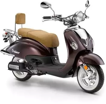 LuXXon Motorroller Cruiser Motorroller (45 km/h) 50 ccm 50 ccm 45 km/h Euro 5 Euro 5 EFI 2,9 PS Retro-Design Staufach Scooter Chopper coffee