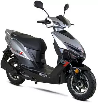 GT Union Motorroller Sonic X 45 49,6 ccm 45 km/h Euro 5 (Komplett-Set 2 tlg) Luftgekühlter Motor silberfarben/schwarz
