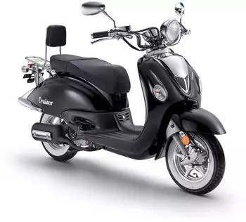 LuXXon Motorroller Cruiser Motorroller (45 km/h) 50 ccm 50 ccm 45 km/h Euro 5 Euro 5 EFI 2,9 PS Retro-Design Staufach Scooter Chopper schwarz